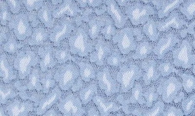 Hanky Panky X-dye Leopard Print Retro Lace Thong In Stonewash Blue/ Serenity Blue