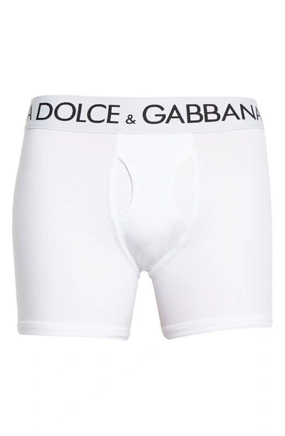 Shop Dolce & Gabbana Boxer Briefs In Optical White
