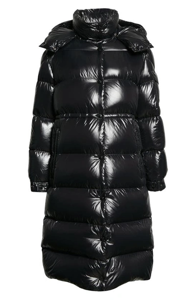 Shop Moncler Cavettaz Recycled Nylon Down Coat In Black
