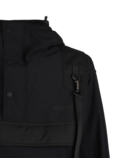 Shop Burberry Logo Oversized Jacket In Black