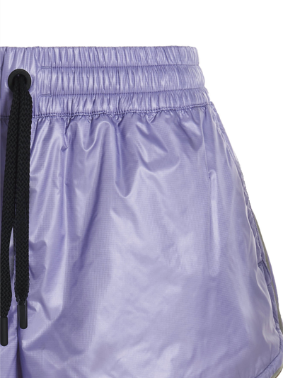 Shop Moncler Technical Shorts In Purple