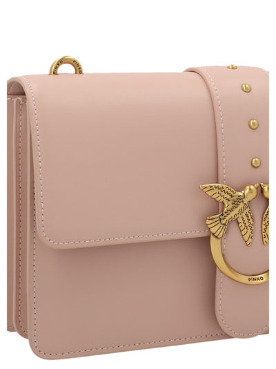 Shop Pinko Classic Love Icon Simply Crossbody Bag In Pink