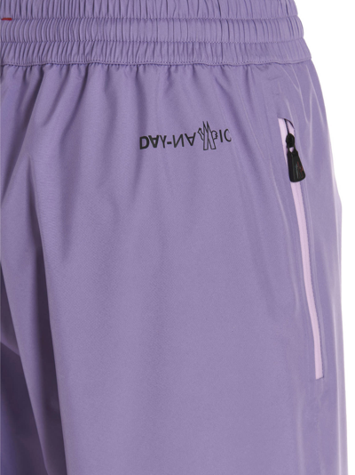 Shop Moncler Technical Pants In Purple