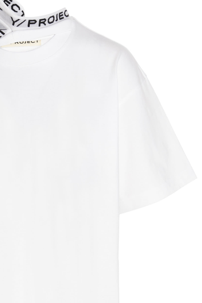 Shop Y/project Collar Cut Out Logo T-shirt In White