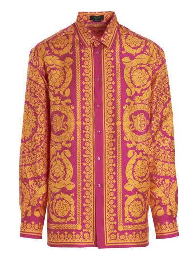 Shop Versace Barocco Silhouette Shirt In Multicolor