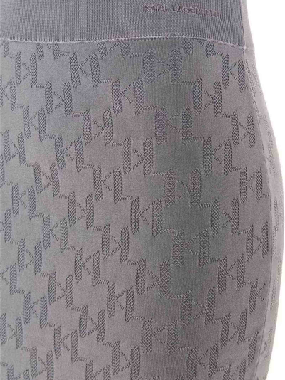 Shop Karl Lagerfeld Karl Monogram Skirt In Gray