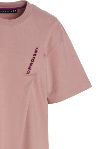 Shop Y/project Logo Embroidery T-shirt In Pink