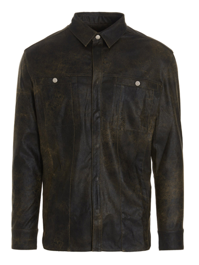 Shop Misbhv Leather Effect Fabric Shirt In Brown