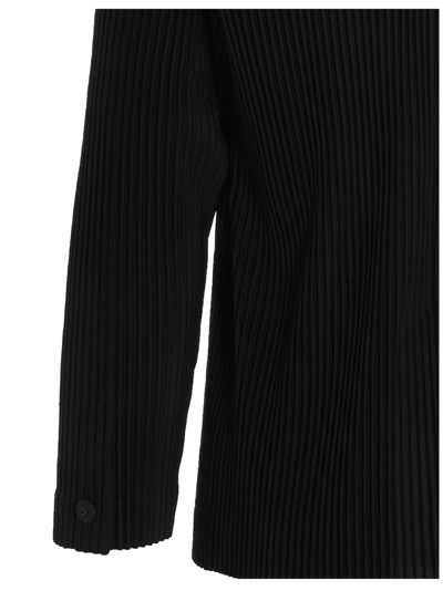 Shop Issey Miyake Pleated Blazer In Black