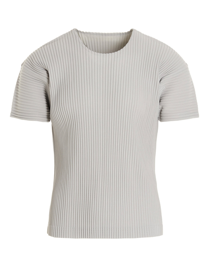 Shop Issey Miyake Pleated T-shirt In Gray
