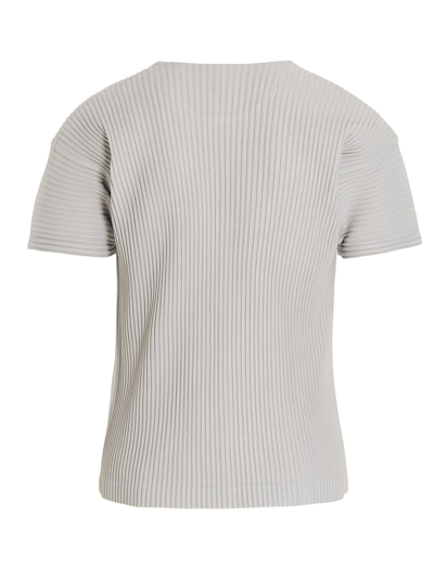 Shop Issey Miyake Pleated T-shirt In Gray