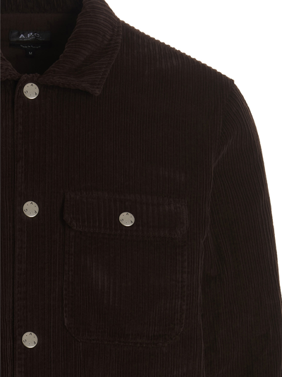 Apc Corduroy Lapel Casual Jacket In Brown