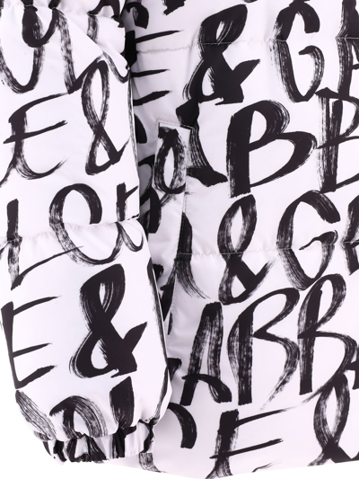 Shop Dolce & Gabbana "graffiti" Down Jacket In White