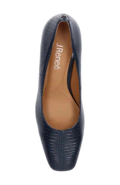J. Reneé Olivienne Snakeskin Embossed Pump In Navy