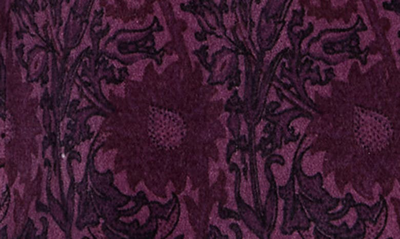 Paige Chelsee Floral Single-breasted Velvet Blazer In Black Cherry