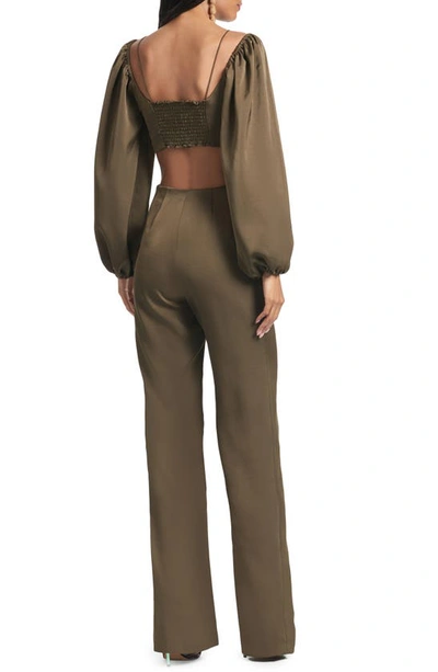 Shop Sachin & Babi Bruni Cutout Long Sleeve Jumpsuit In Olive