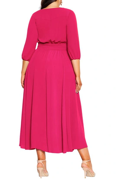 CITY CHIC DESIRE SMOCKED WAIST MAXI DRESS 