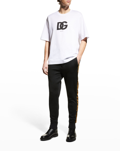Shop Dolce & Gabbana Men's Dg Logo T-shirt In Optical White