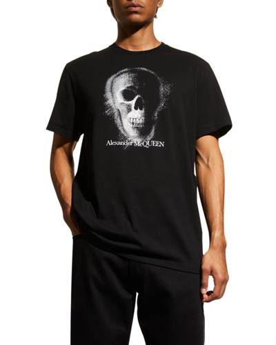Shop Alexander Mcqueen Men's Spray Skull T-shirt In Black Multi