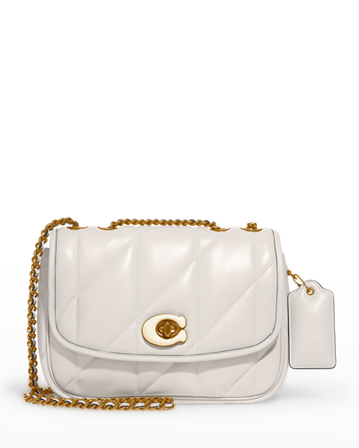 Shop Coach Madison Quilted Pillow Shoulder Bag In Chalk