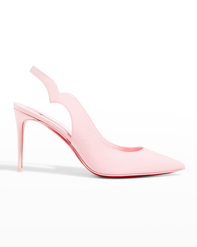 Shop Christian Louboutin Hot Chick Patent Red Sole Slingback Pumps In Light Pink