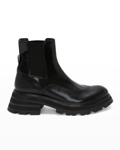 Shop Alexander Mcqueen Wander Chelsea Boots In Black/black