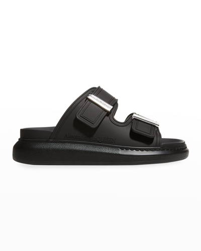 Shop Alexander Mcqueen Hybrid Slide Sandals In Black/silver