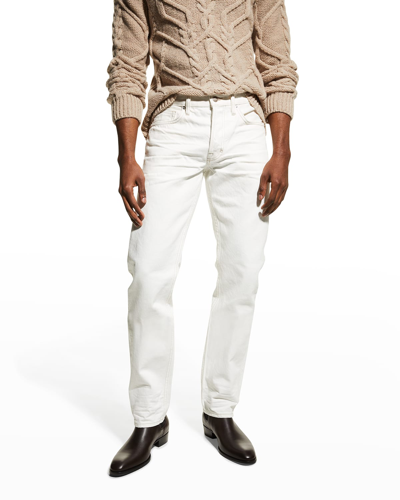 Shop Tom Ford Men's Cotswolds Straight-leg Jeans In White Solid