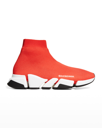 Balenciaga Men's Speed Lt. 20 Knit Sock Trainer Sneakers In Inte.red/  White/ Black | ModeSens