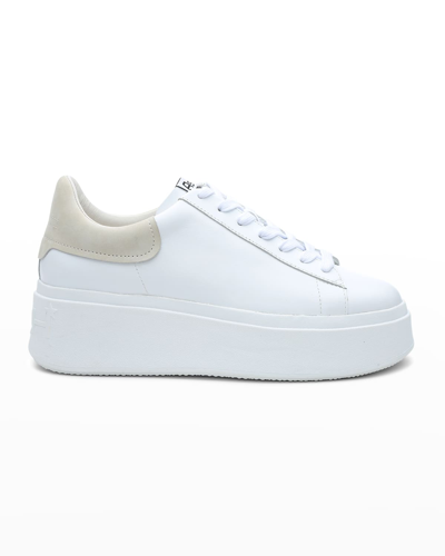 Shop Ash Moby Bicolor Platform Sneakers In White/eggnog