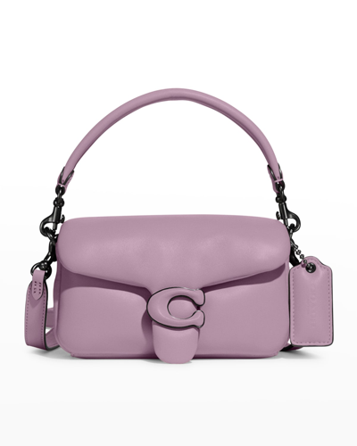 Shop Coach Tabby 18 Pillow Leather Shoulder Bag In Purple