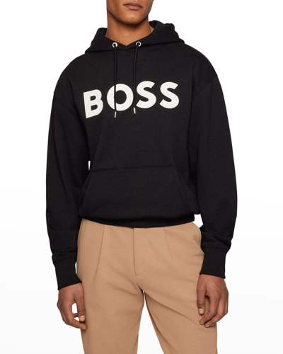 Shop Hugo Boss Men's Iconic Pullover Hoodie In Black