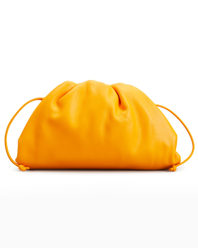Shop Bottega Veneta The Mini Pouch Clutch Bag In Tangerine/gold