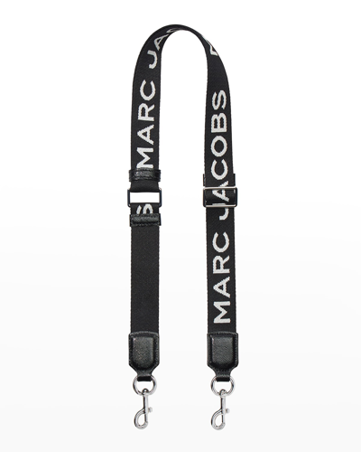 Shop Marc Jacobs Mj Graphic Web Crossbody/shoulder Strap In Black/gold