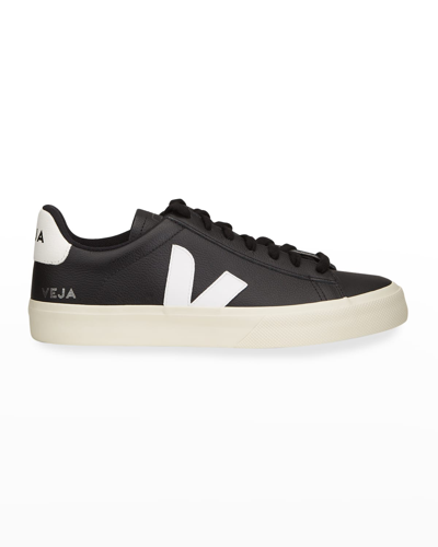 Veja Chromefree Field Leather Sneakers Shoes In Black/white
