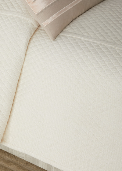 Shop Lili Alessandra Cairo Diamond Quilted Queen Coverlet In Ivory