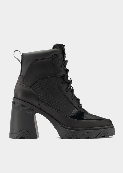 Shop Sorel Brex 75mm Lace-up Waterproof Boots In Black/black
