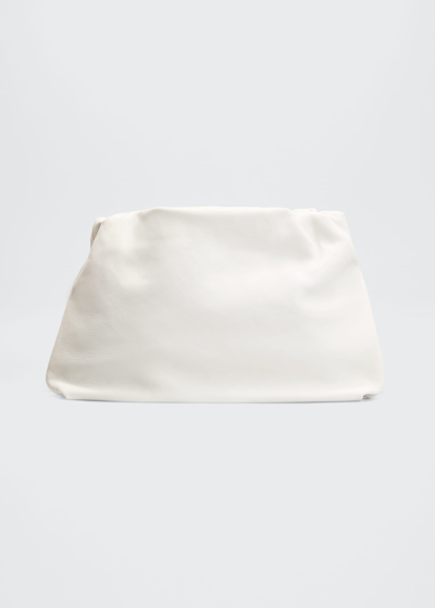 Shop The Row Bourse Clutch Bag In Calf Leather In Ivory
