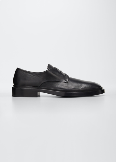 Shop Jil Sander Men's Leather Loafers In Black