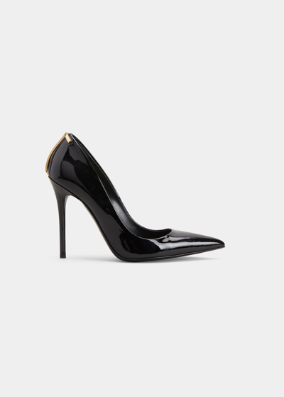 Shop Tom Ford Iconic T Medallion Patent Pumps In Black
