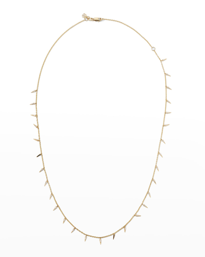 Shop Sydney Evan Pave Diamond Fringe Drop Necklace In Gold