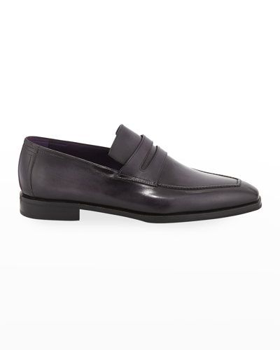 Shop Berluti Andy Leather Loafer, Black In Nero/grigio