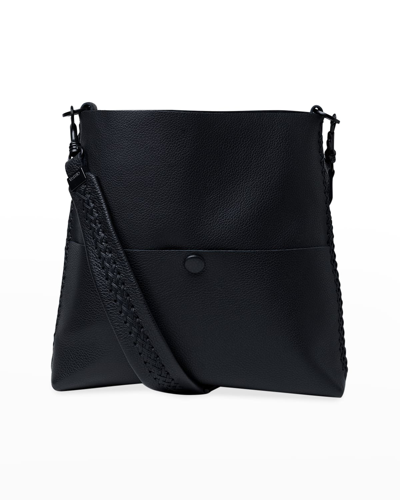 Shop Callista Iconic Slim Messenger Crossbody Bag In Matte Black