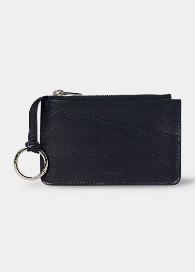 Shop The Row Zip Wallet In Calf Leather In Black