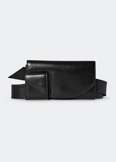 Shop The Row Horizontal Belt Bag In Calf Leather In Black