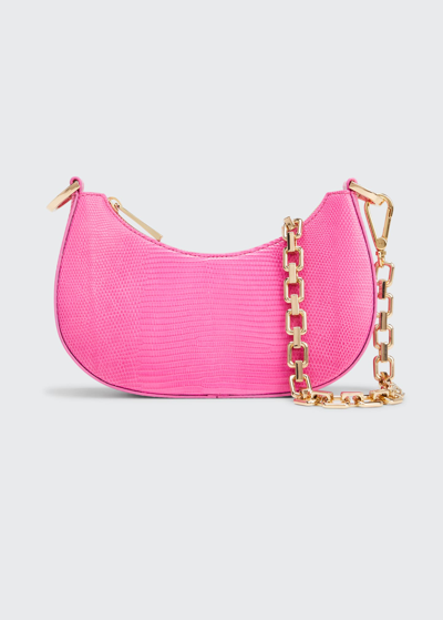 Shop Maria Oliver Mia Small Shiny Lizard Shoulder Bag In Pink