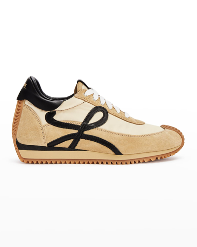 Shop Loewe Men's Flow Runner Sneakers In Gold/black