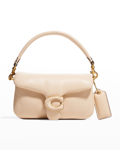 Shop Coach Tabby 18 Pillow Leather Shoulder Bag In Ivory