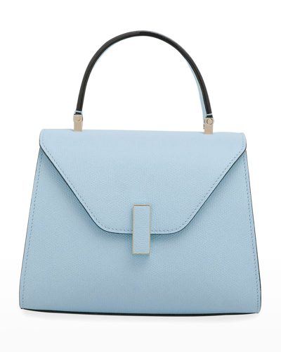 Shop Valextra Iside Mini Leather Satchel Bag In Light Blue