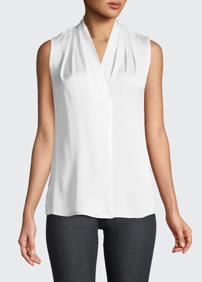 Shop Kobi Halperin Mila Silk-stretch Sleeveless Top In White